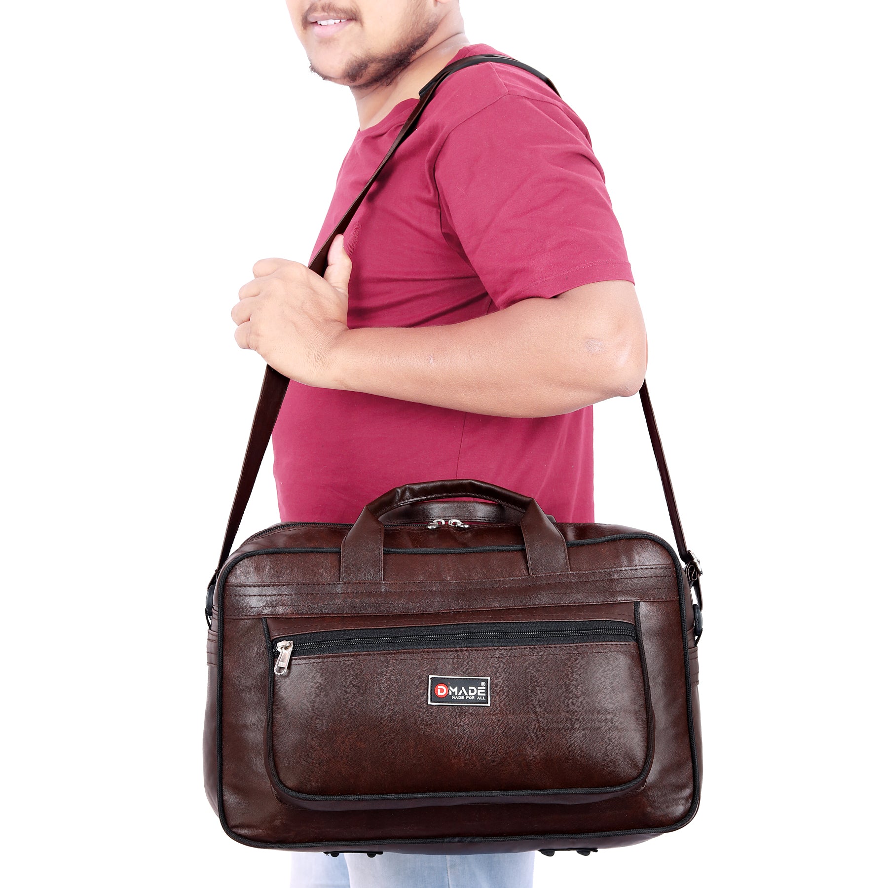 DMADE Brown Durable Office Bags for Daily Use | Professional Laptop & Business Bags