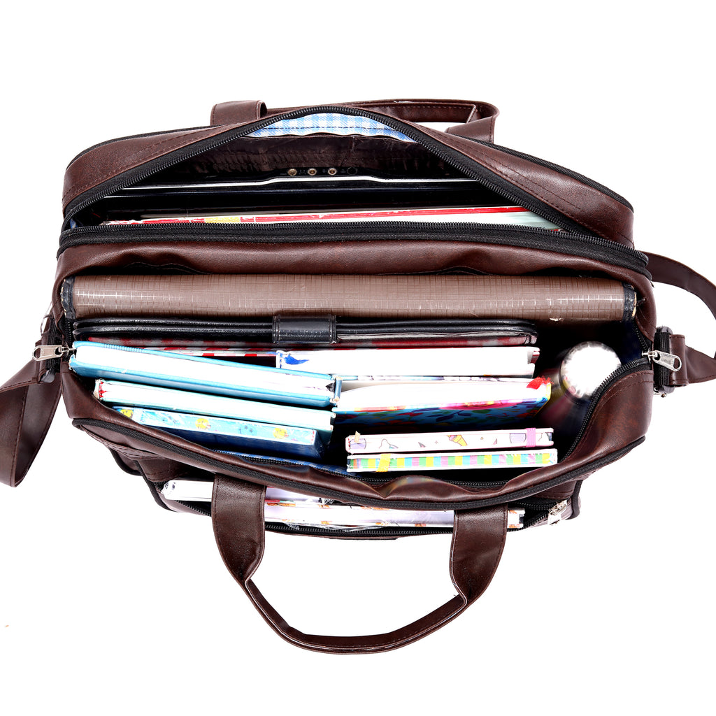 DMADE Brown Durable Office Bags for Daily Use | Professional Laptop & Business Bags