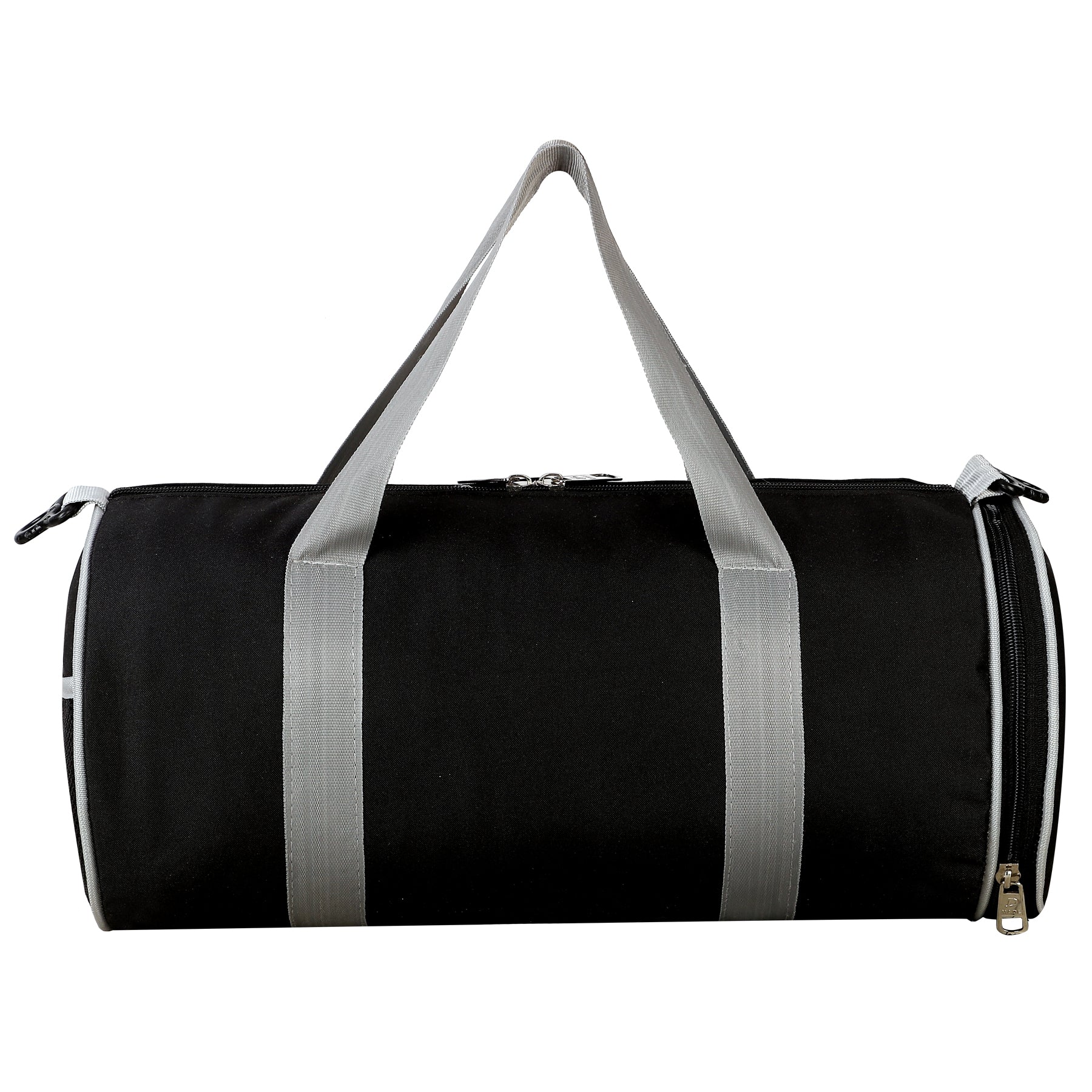DMADE Black Sleek Gym Bag with Motivational Quotes & Separate Shoe Compartment