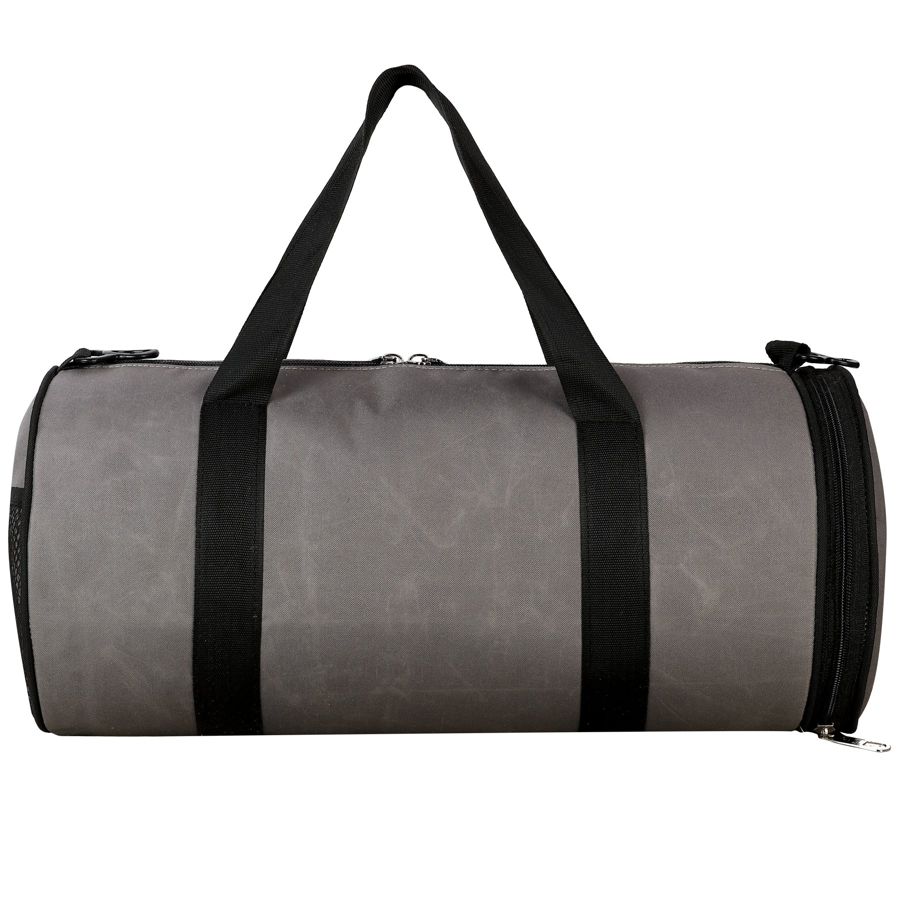 DMADE Grey and Black Fitness Duffel Bag with Shoe Storage & Motivational Print for Men & Women