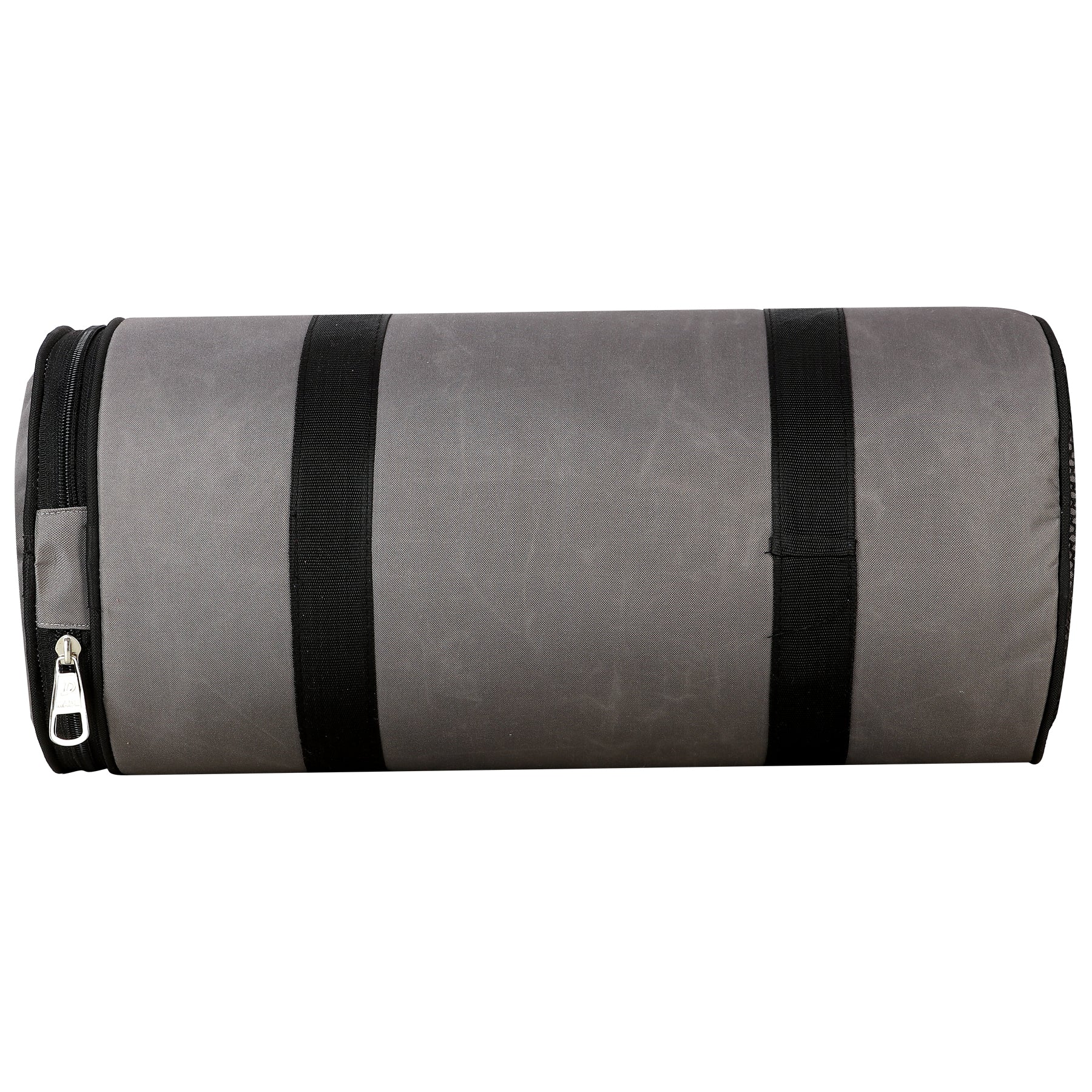 DMADE Grey and Black Fitness Duffel Bag with Shoe Storage & Motivational Print for Men & Women