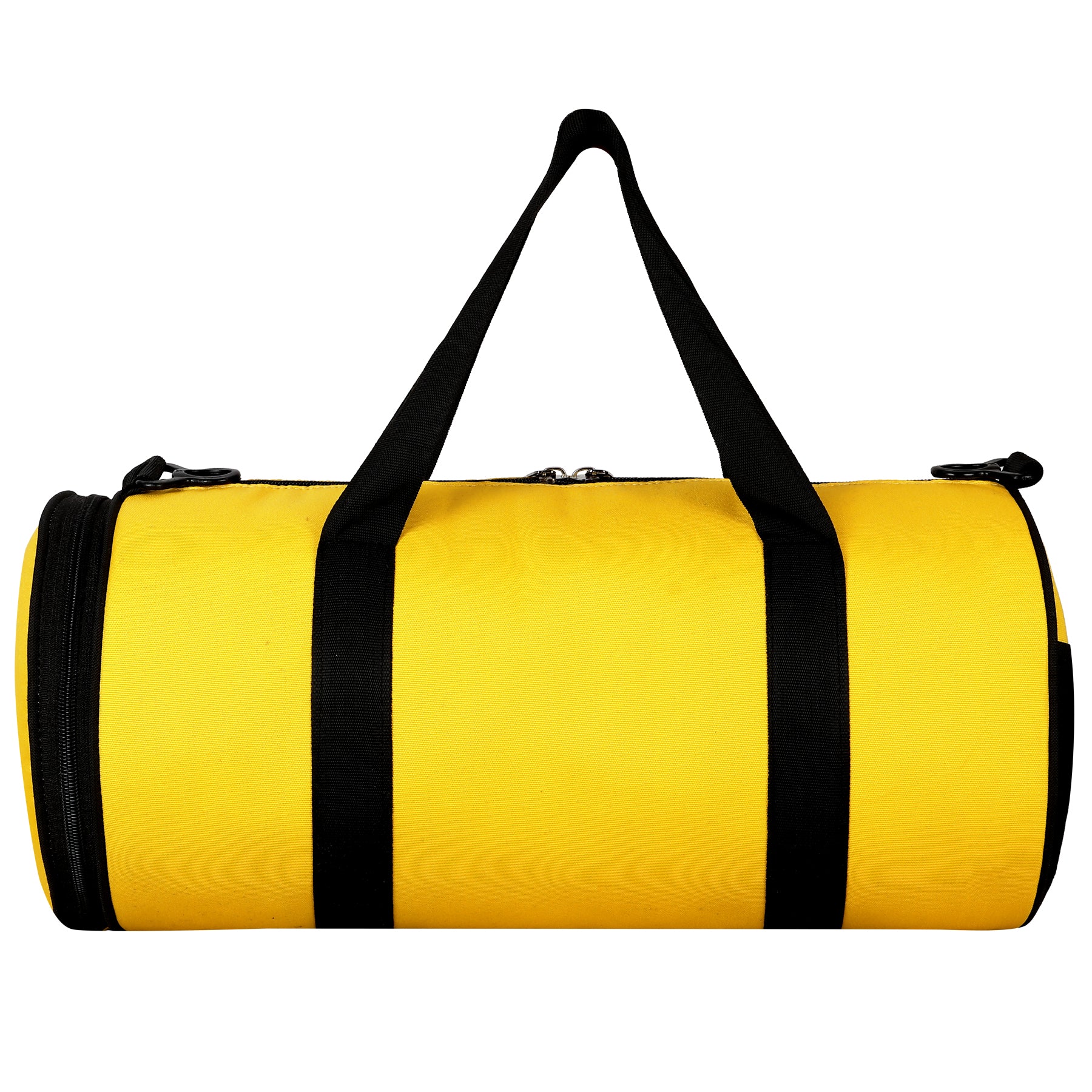 DMADE Yellow and Black Fitness Duffel Bag with Shoe Storage & Motivational Print for Men & Women