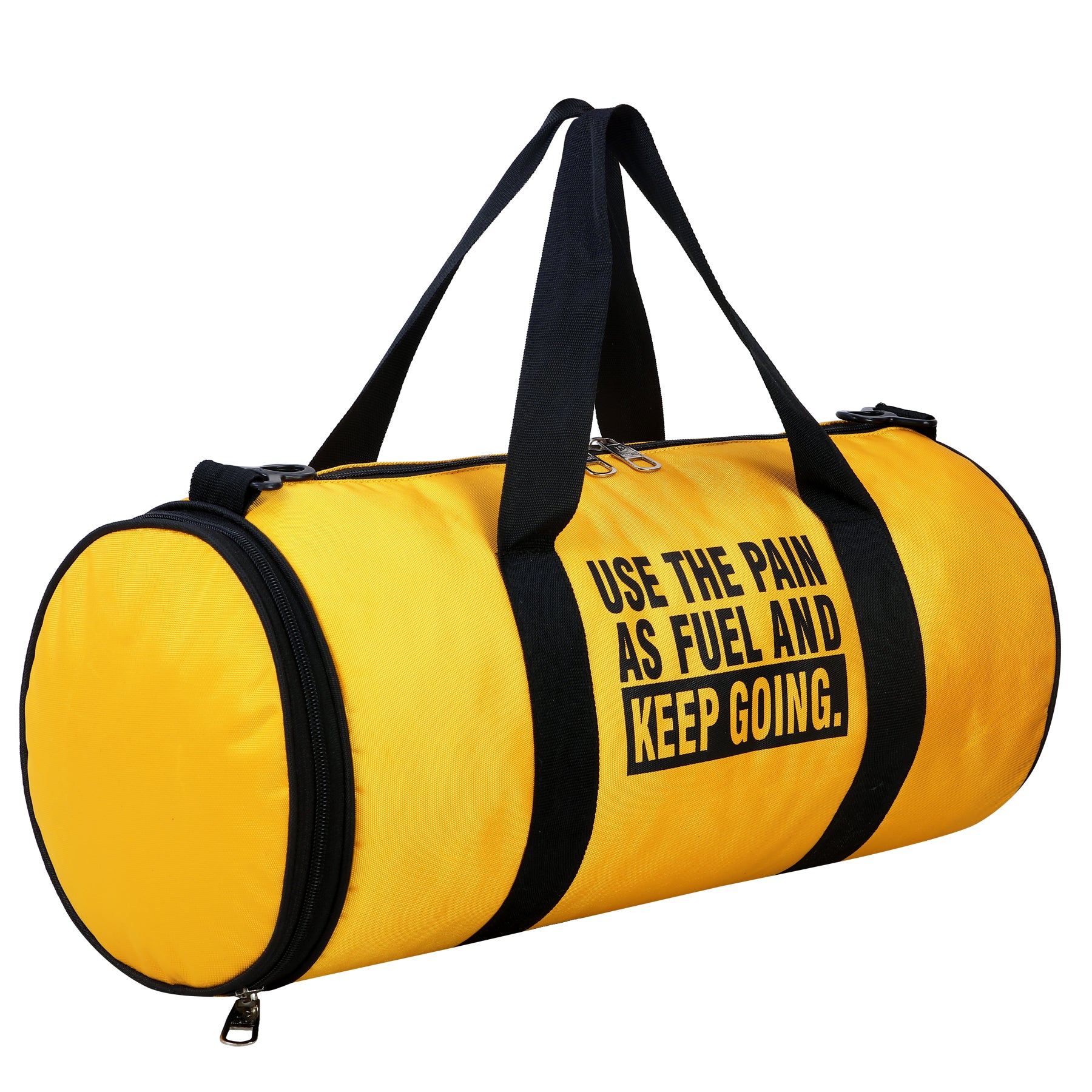 DMADE Yellow Gym Bag with Motivational Quotes & Separate Shoe Compartment