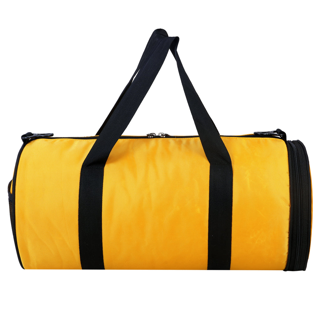 DMADE Yellow Gym Bag with Motivational Quotes & Separate Shoe Compartment
