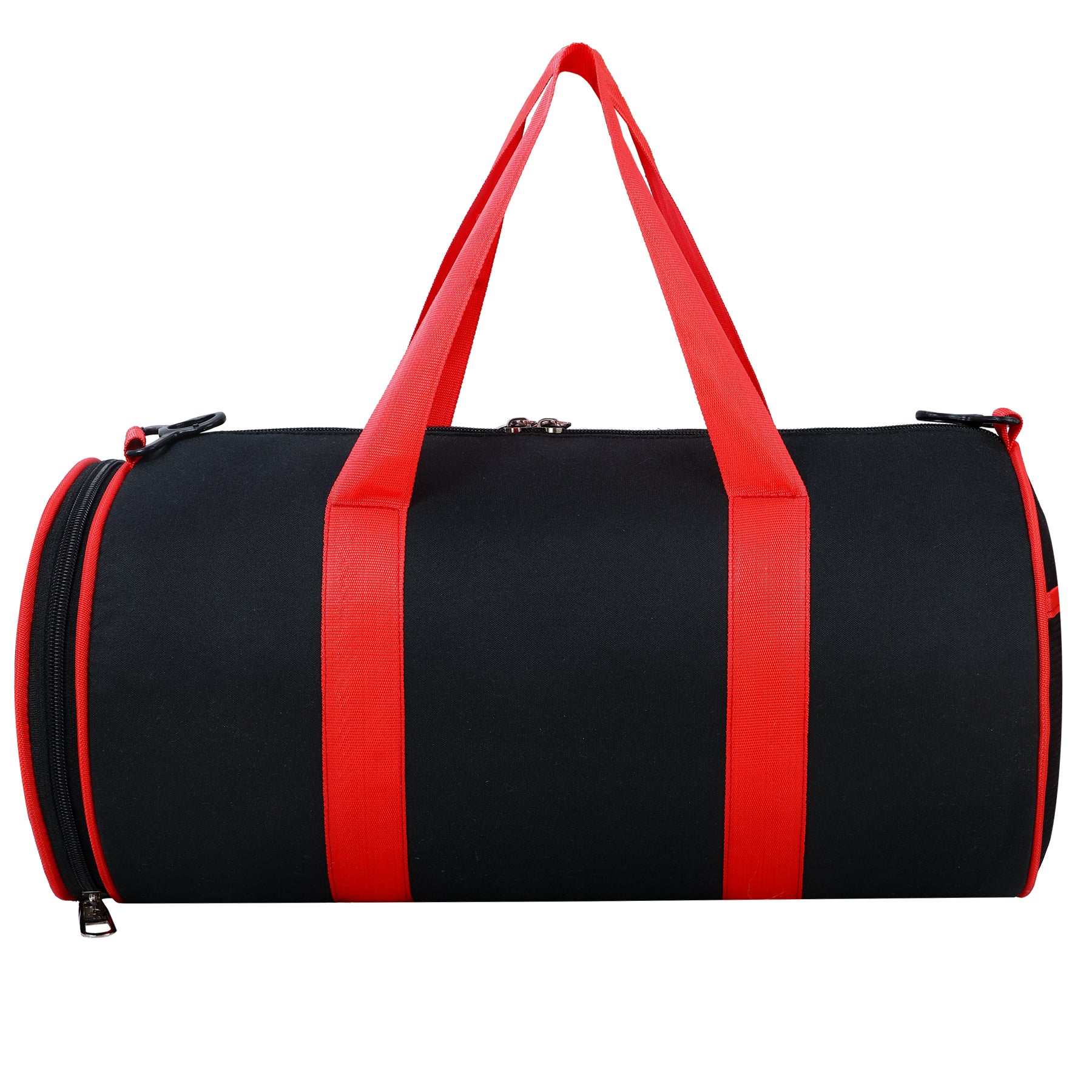 DMADE Black and Red Fitness Duffel Bag with Shoe Storage & Motivational Print for Men & Women