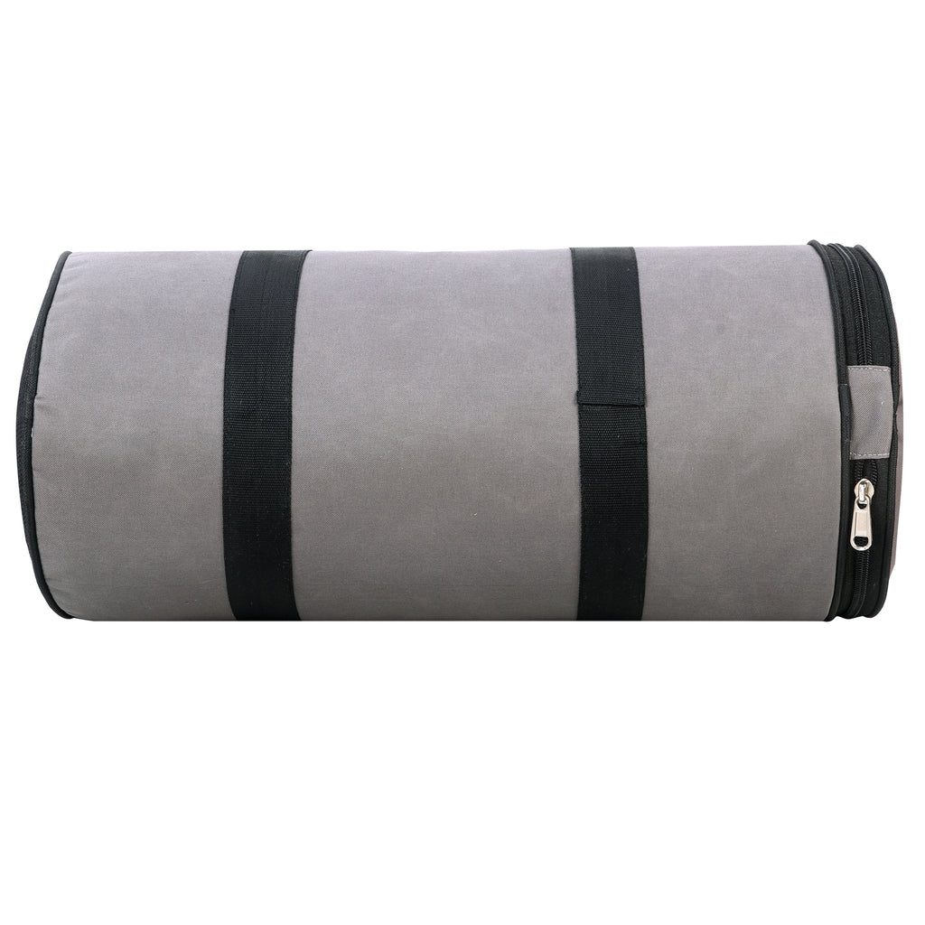 DMADE Grey Fitness Duffel Bag with Shoe Storage & Motivational Print for Men & Women