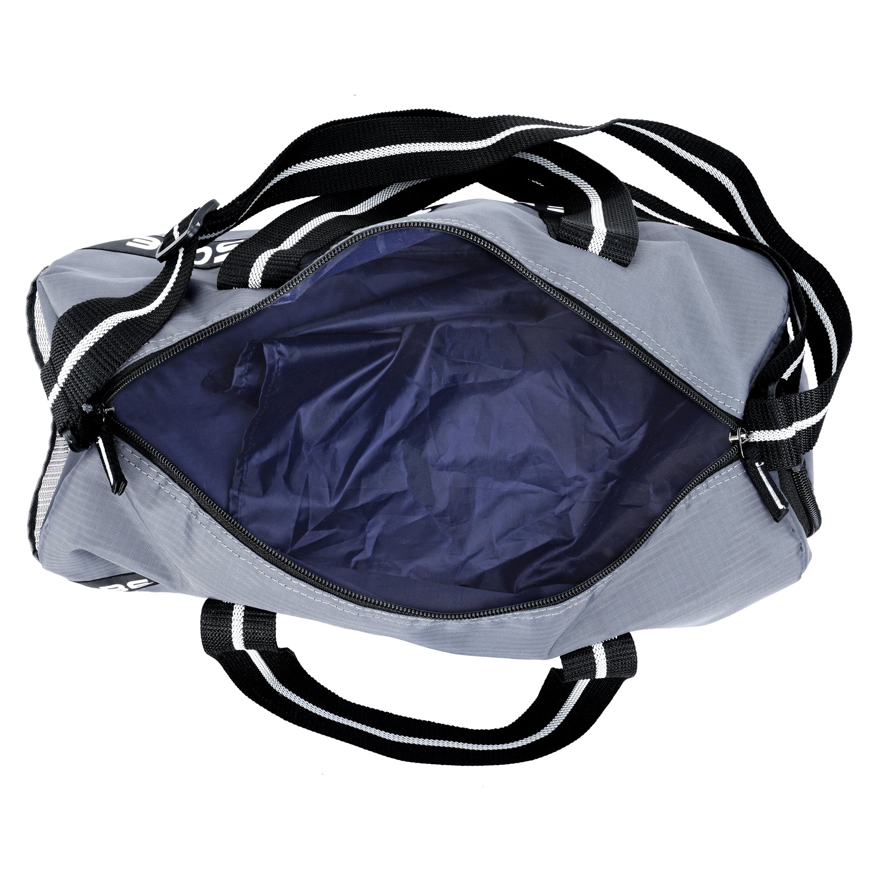 DMADE Grey and Black Fitness Duffel Bag with Shoe Storage & Motivational Print for Men & Women