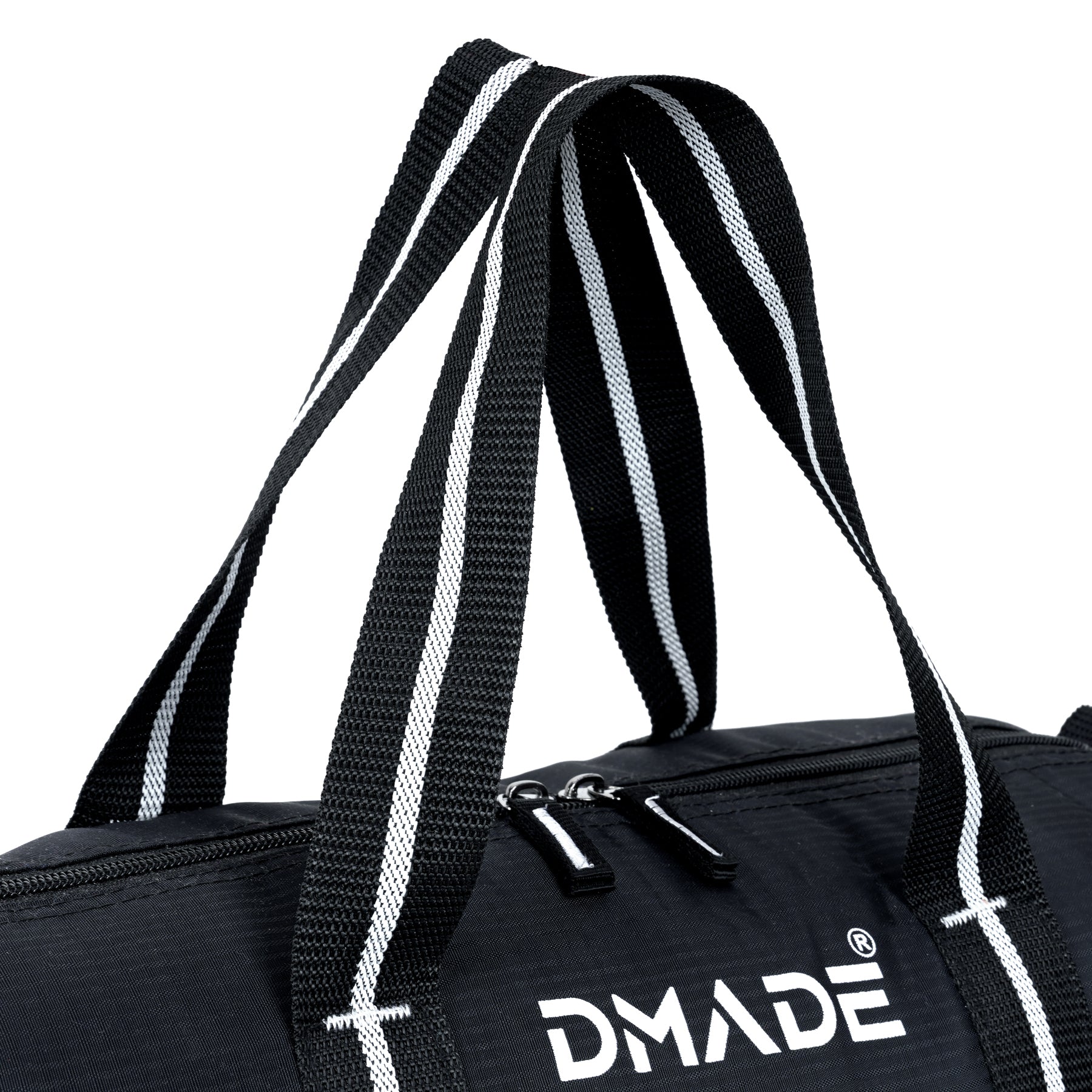 DMADE Black Gym Bag with Motivational Quotes & Separate Shoe Compartment