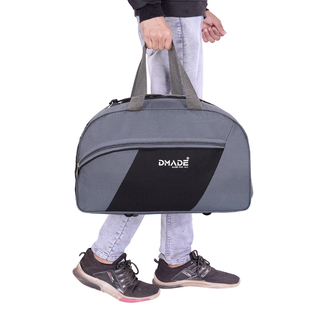 DMADE Stylish Grey Travel Duffel Bag for Men & Women | Lightweight Gym, Weekend & Carry-On Bag