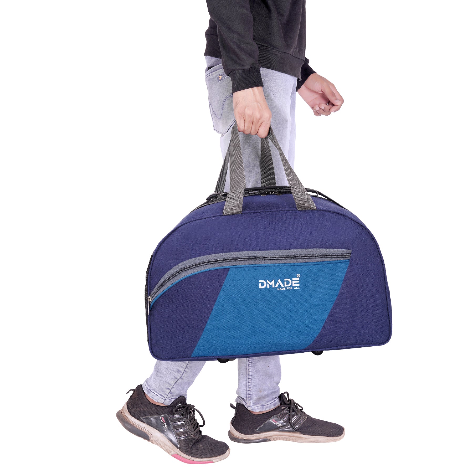 DMADE Stylish Navy Blue Travel Duffel Bag for Men & Women | Lightweight Gym, Weekend & Carry-On Bag