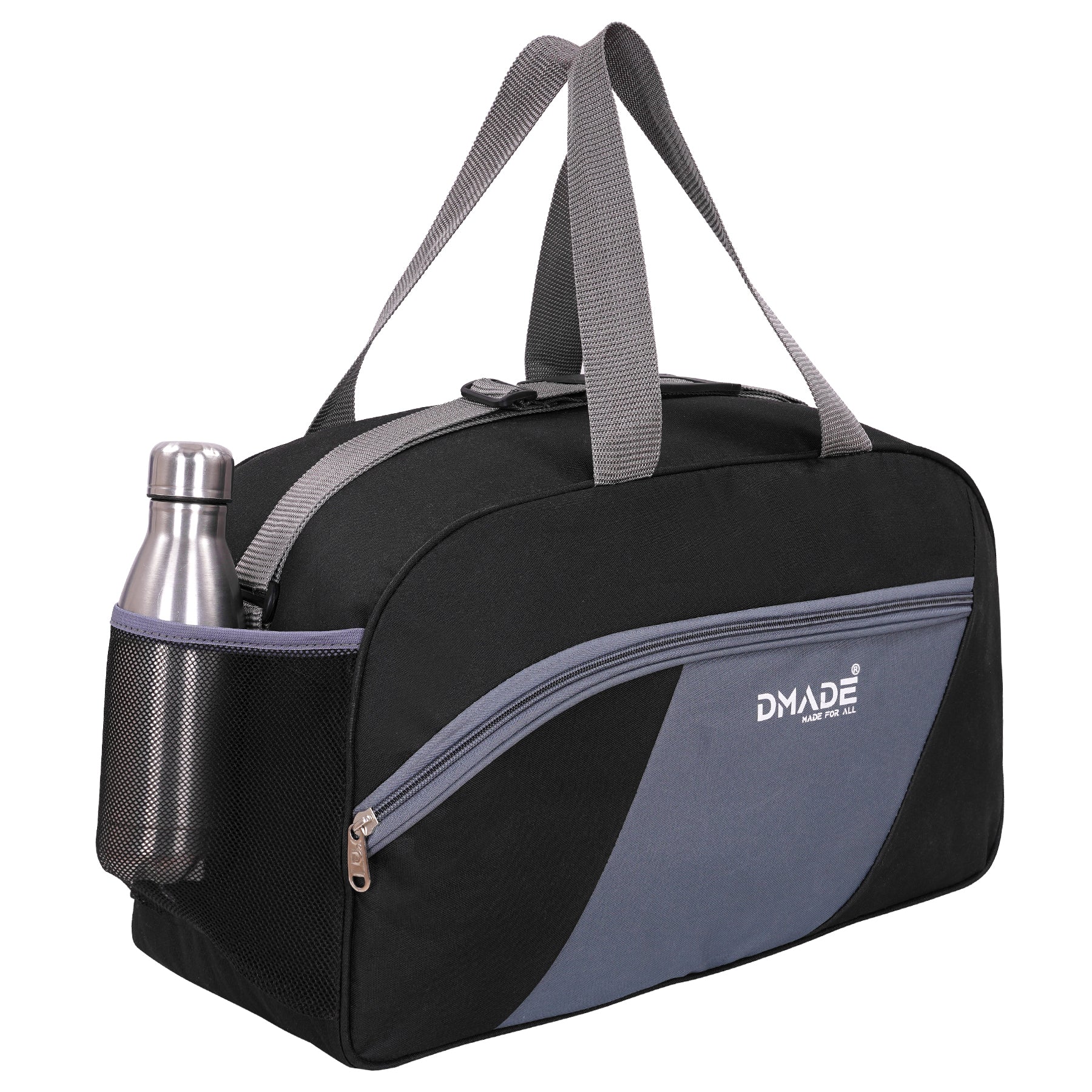 DMADE Stylish Black Travel Duffel Bag for Men & Women | Lightweight Gym, Weekend & Carry-On Bag